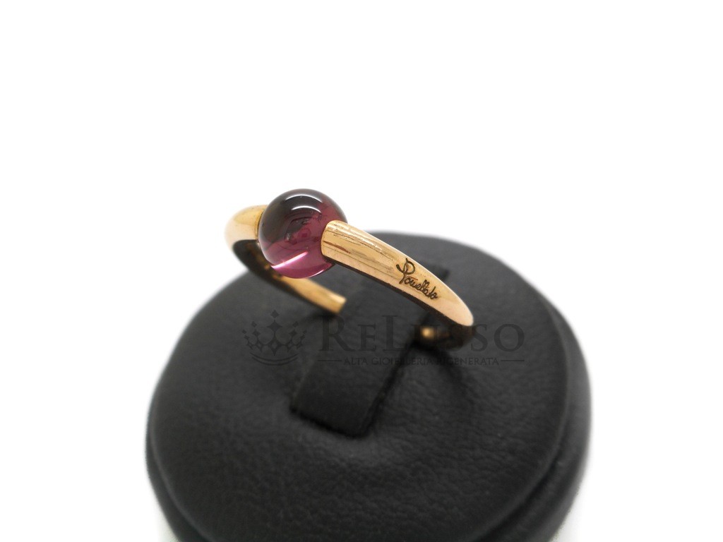 Anello M'ama Non M'ama Pomellato in oro rosa e granato rodolite foto1