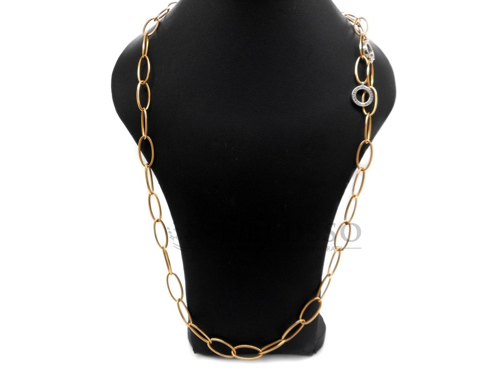 Collana Chantecler maglie ovali in oro rosa 18kt e diamanti. foto10