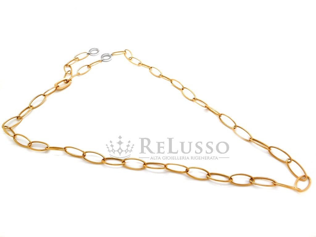 Collana Chantecler maglie ovali in oro rosa 18kt e diamanti. foto7
