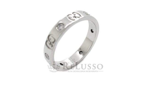 Anello Gucci collezione Icon con diamanti in oro bianco 18kt foto4