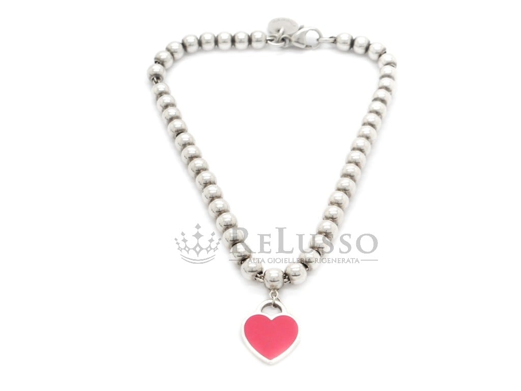 Bracciale Tiffany & Co. Bead in argento e cuore Return to Tiffany™ smaltato Rosa acceso foto10