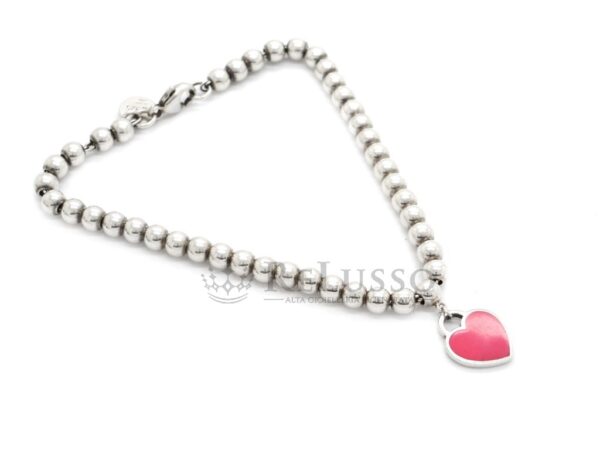 Bracciale Tiffany & Co. Bead in argento e cuore Return to Tiffany™ smaltato Rosa acceso foto7