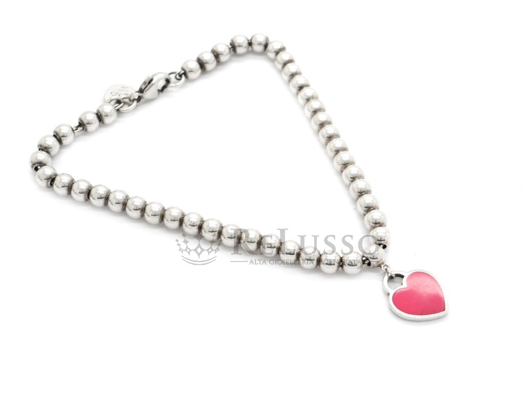 Bracciale Tiffany & Co. Bead in argento e cuore Return to Tiffany™ smaltato Rosa acceso foto7