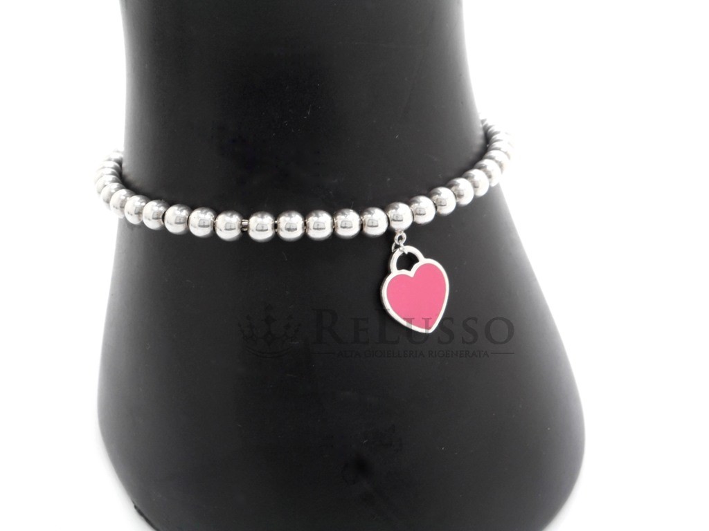 Bracciale Tiffany & Co. Bead in argento e cuore Return to Tiffany™ smaltato Rosa acceso foto4
