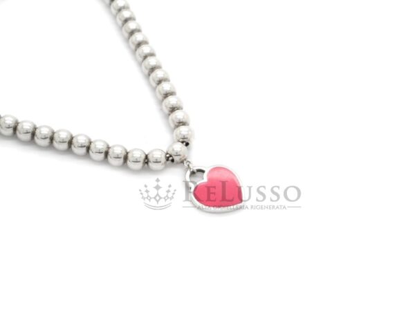 Bracciale Tiffany & Co. Bead in argento e cuore Return to Tiffany™ smaltato Rosa acceso foto1