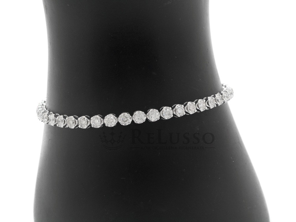 Tennis di diamanti in oro bianco da 2,89ct H-I color Certificato HRD foto13