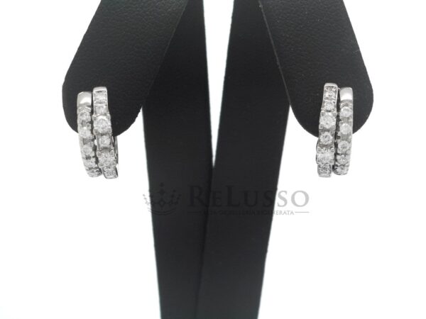 Orecchini a cerchietto in oro bianco con diamanti per 0,50ct foto7