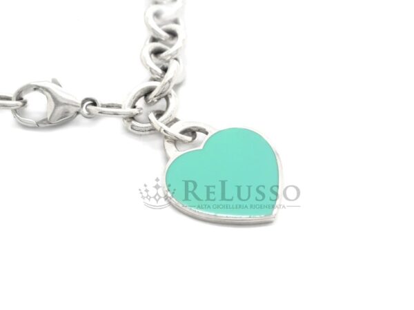 Bracciale Tiffany & co. con ciondolo cuore Return to Tiffany™ in argento e smalto TIffany Blue® foto2