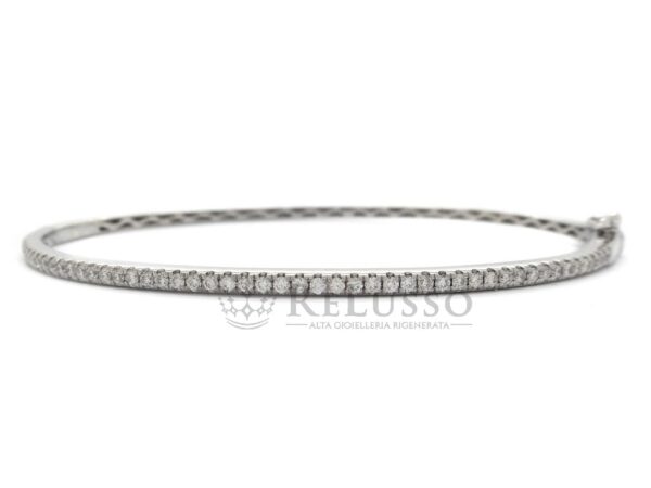 Bracciale rigido con 0,60ct di diamanti in oro bianco 14kt foto1