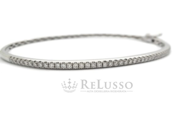 Bracciale rigido con 0,60ct di diamanti in oro bianco 14kt foto4