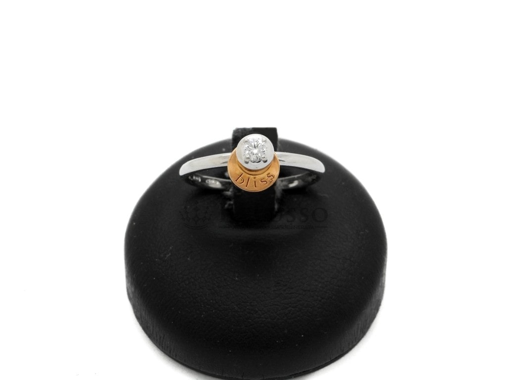 Anello solitario Bliss in oro bicolore con diamante da 0,10ct foto4