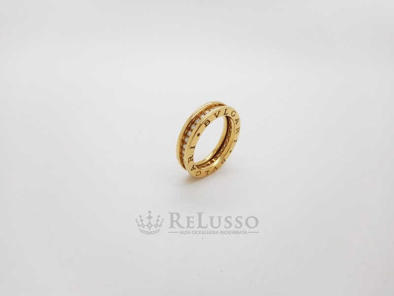 Anello B.Zero1 Bulgari ad 1 fascia in oro giallo e diamanti foto6