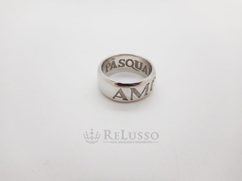 Anello Pasquale Bruni Amore fascia piccola in oro bianco e pavé di diamanti foto4