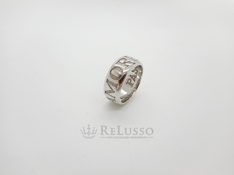 Anello Pasquale Bruni Amore fascia piccola in oro bianco e pavé di diamanti foto7