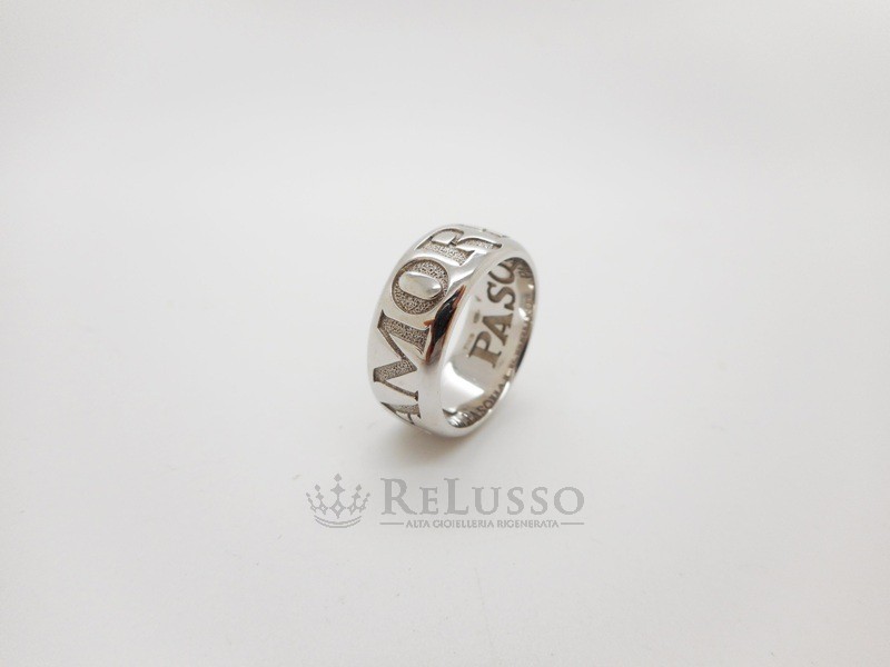 Anello Pasquale Bruni Amore fascia piccola in oro bianco e pavé di diamanti foto8