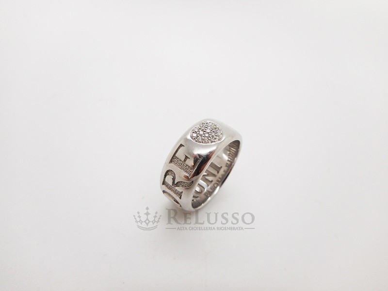 Anello Pasquale Bruni Amore fascia piccola in oro bianco e pavé di diamanti foto9