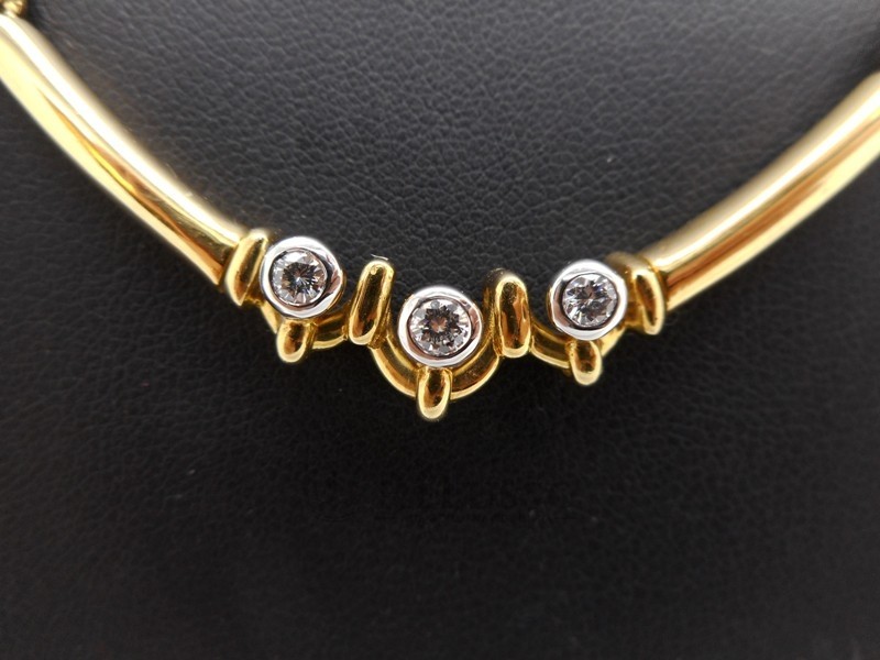 Collana girocollo Damiani in oro giallo 18kt con diamanti da 0,25ct totali foto6