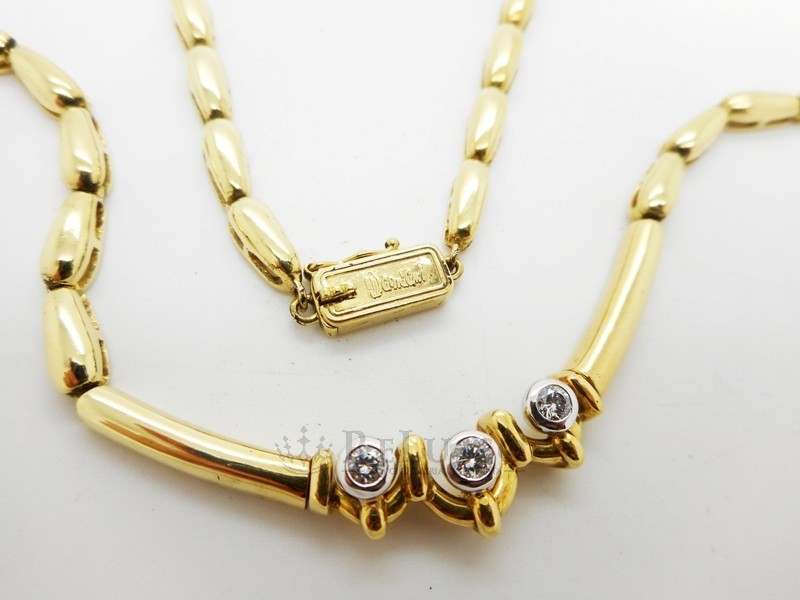 Collana girocollo Damiani in oro giallo 18kt con diamanti da 0,25ct totali foto7