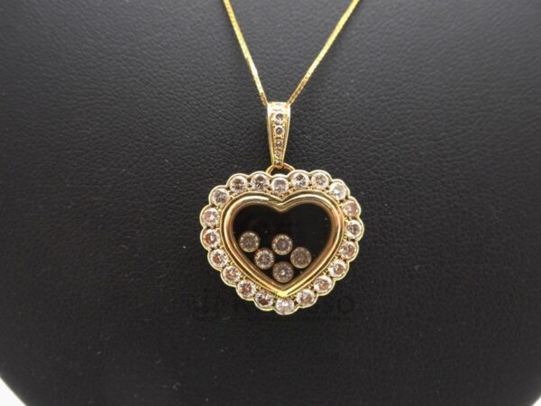 Pendente Chopard Happy diamonds heart in oro giallo e diamanti foto4