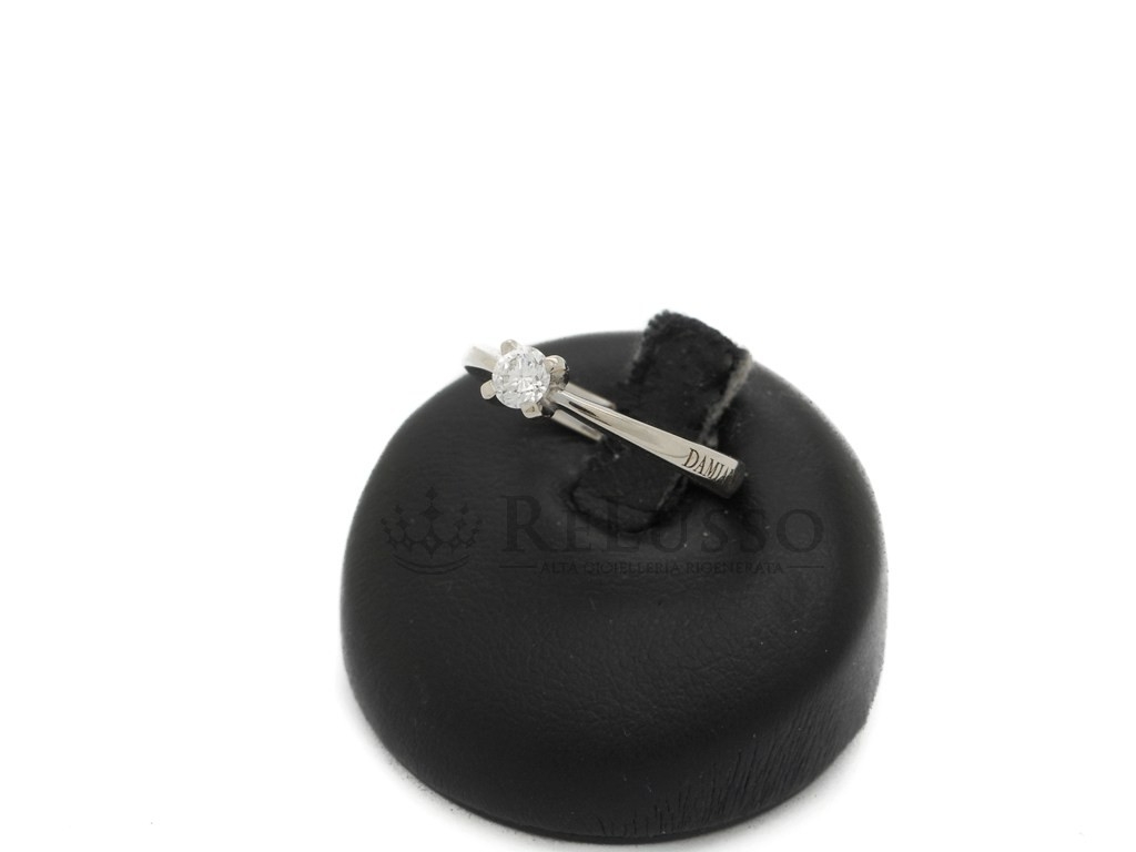 Anello solitario Damiani da 0,20ct in oro bianco 18kt foto3