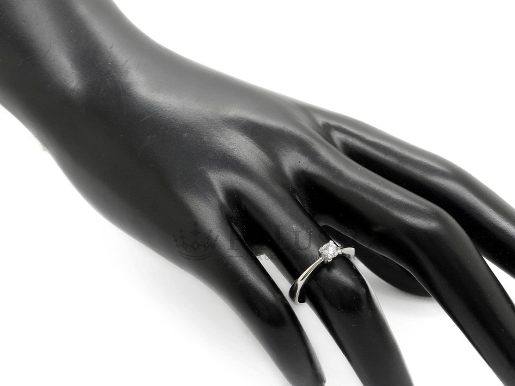 Anello solitario Damiani da 0,20ct in oro bianco 18kt foto6