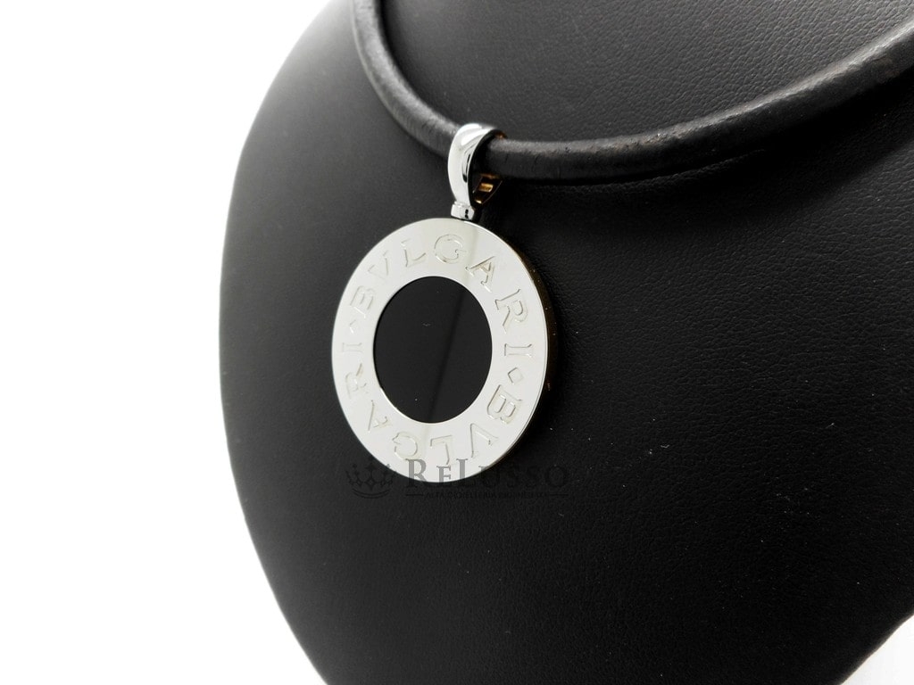 Pendente Bvlgari-Bvlgari in oro giallo e acciaio con madreperla e onice nera foto6