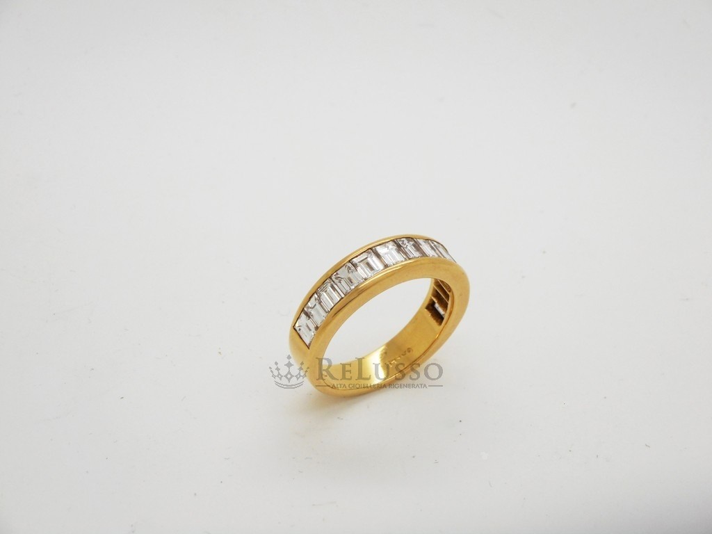 Riviera in oro giallo e diamanti taglio baguette per 3,40ct foto2