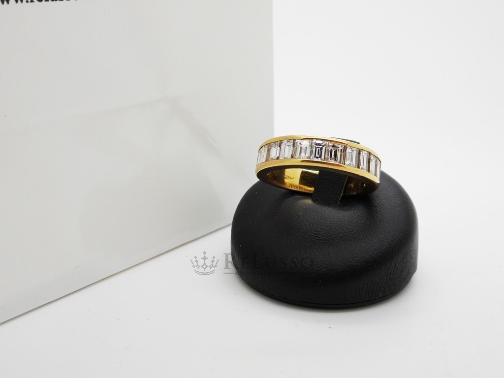 Riviera in oro giallo e diamanti taglio baguette per 3,40ct foto3