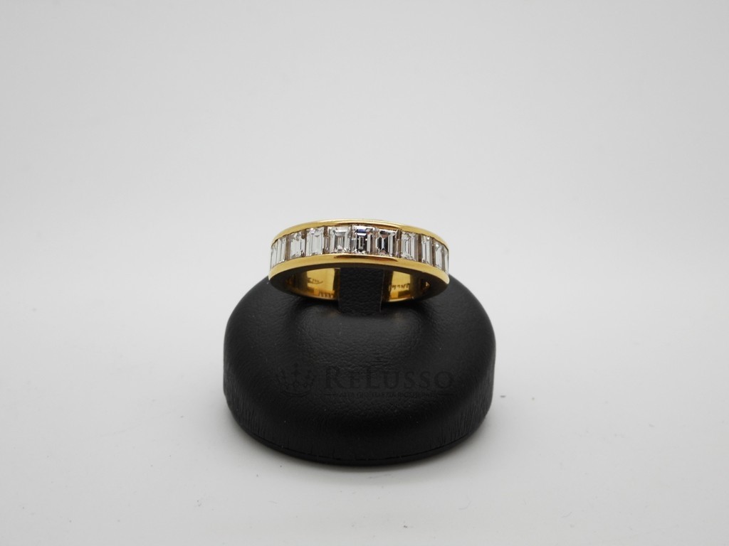 Riviera in oro giallo e diamanti taglio baguette per 3,40ct foto4