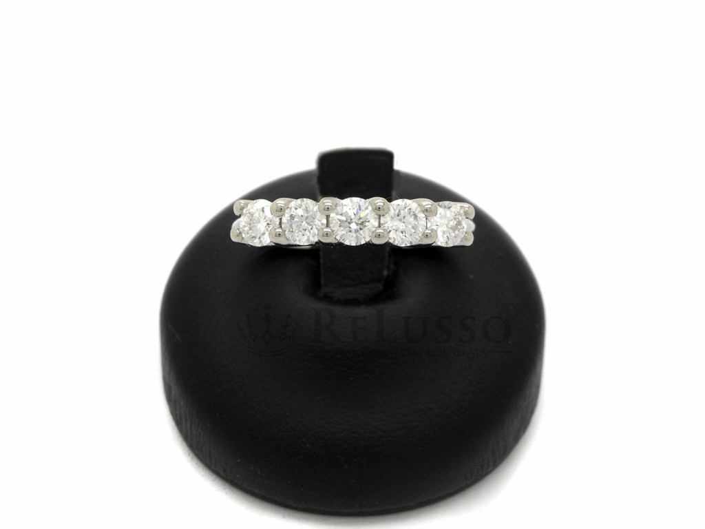 Anello Riviera con diamanti per 1,22ct in oro bianco G-H color foto6