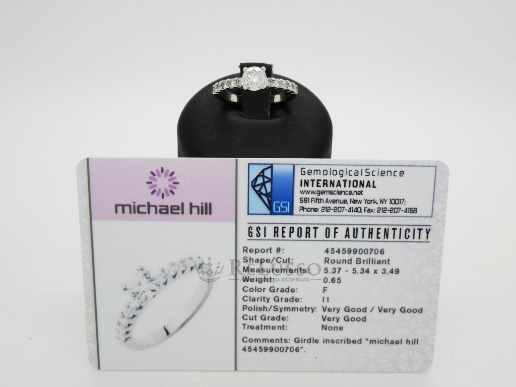 Anello Solitario Michael Hill con diamante da 0,65 in oro bianco 18kt foto8