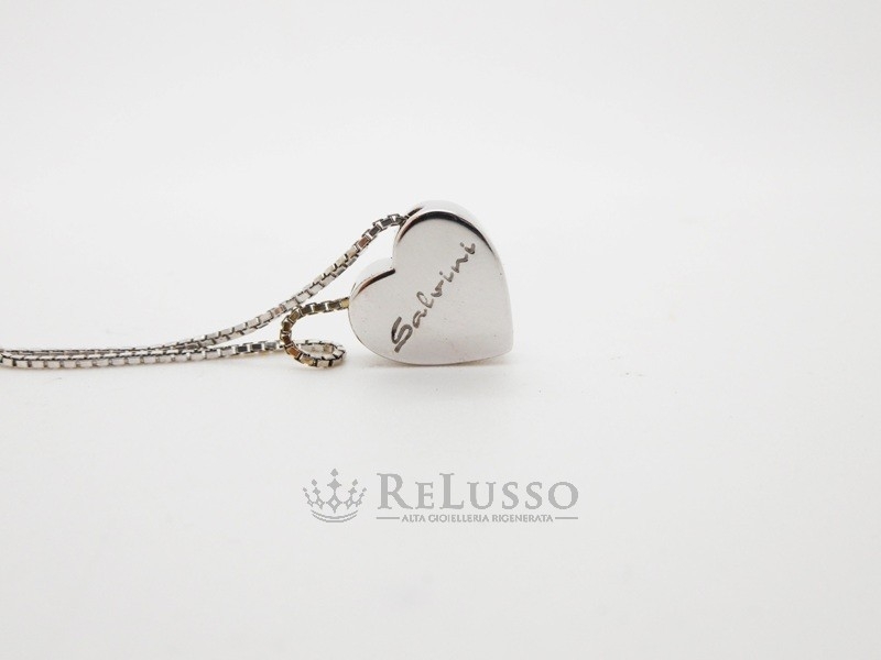 Collana Salvini cuore in oro bianco e diamanti da 0,12ct foto7