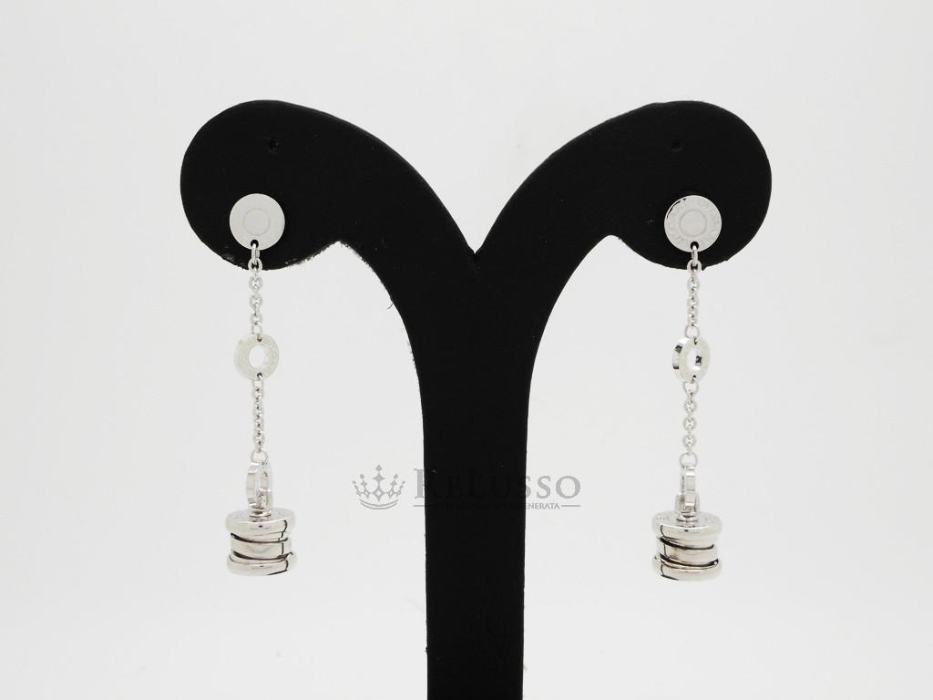 Orecchini pendenti Bulgari B.Zero1 in oro bianco 18kt foto3