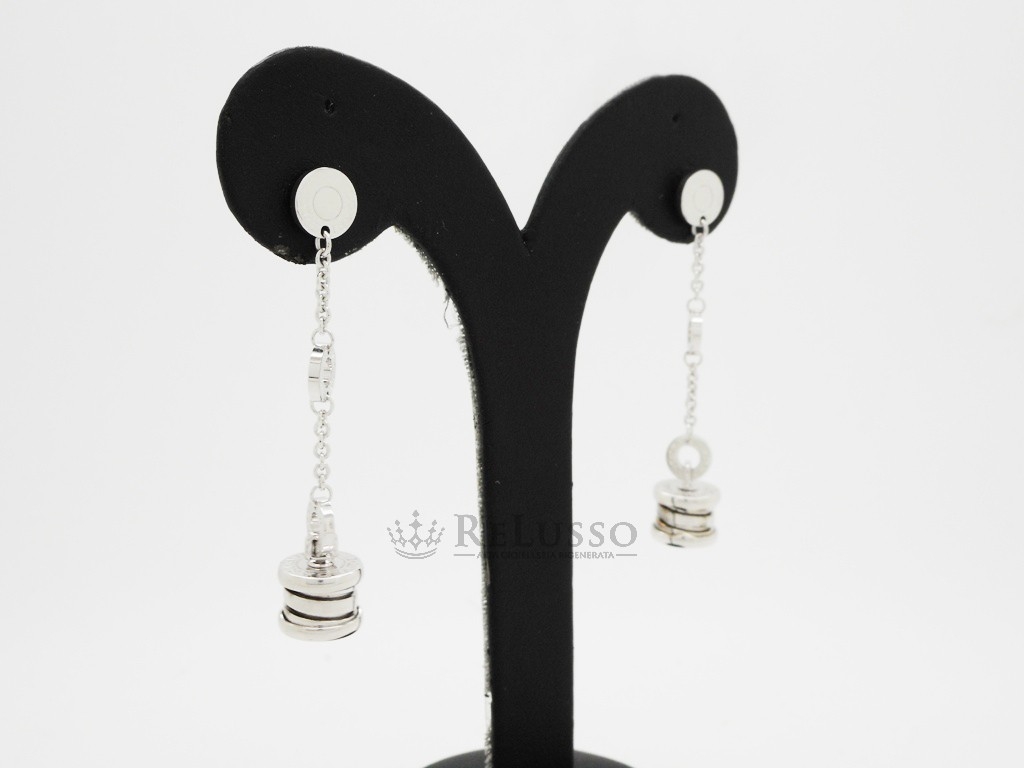 Orecchini pendenti Bulgari B.Zero1 in oro bianco 18kt foto4