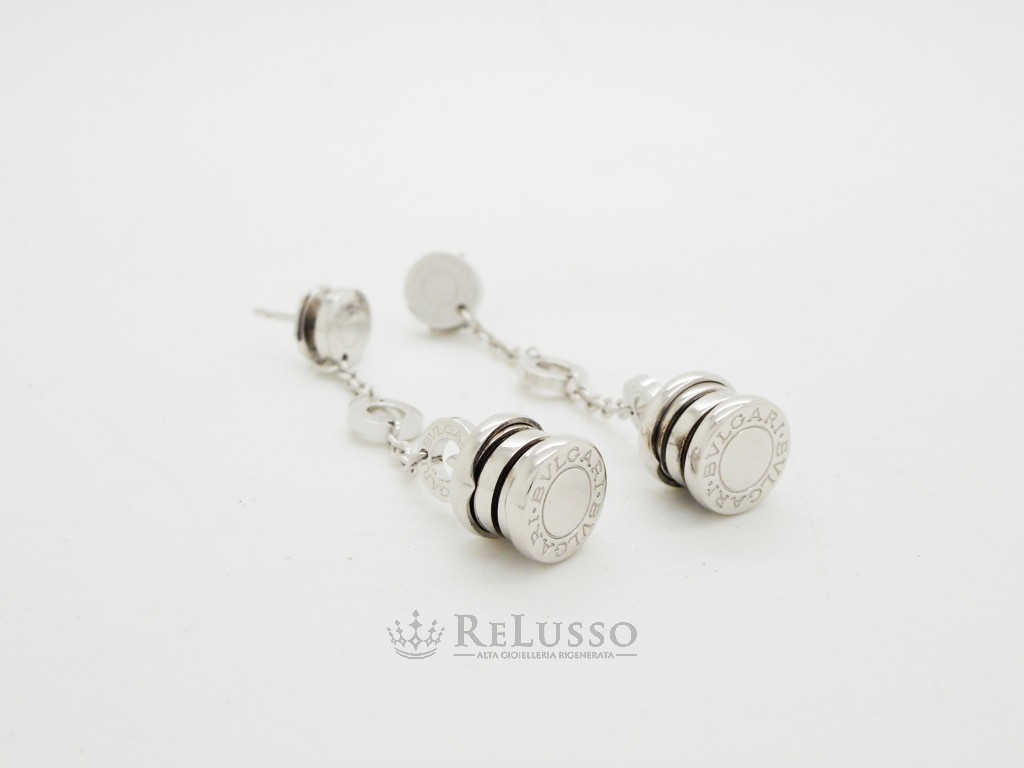 Orecchini pendenti Bulgari B.Zero1 in oro bianco 18kt foto6
