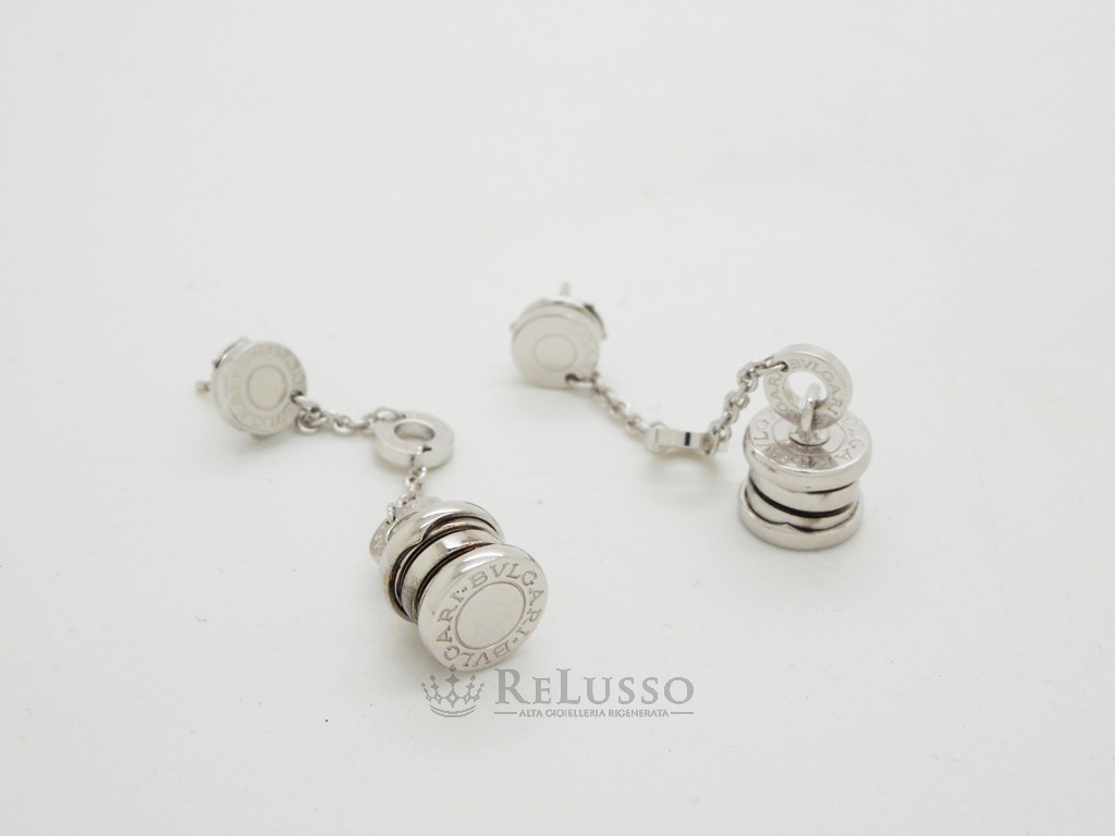 Orecchini pendenti Bulgari B.Zero1 in oro bianco 18kt foto7