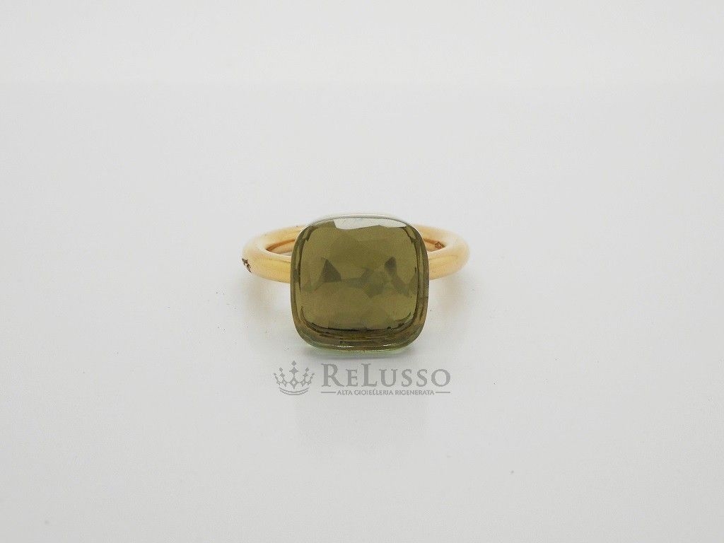 Anello Nudo Pomellato in oro rosa e quarzo lemon sfaccettato modello Maxi foto5