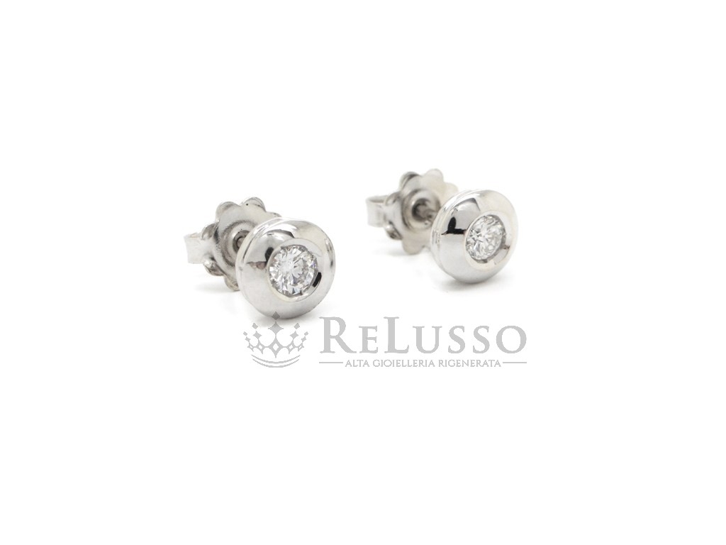 Orecchini punto luce in oro bianco a cipollina da 0,25ct H color foto2
