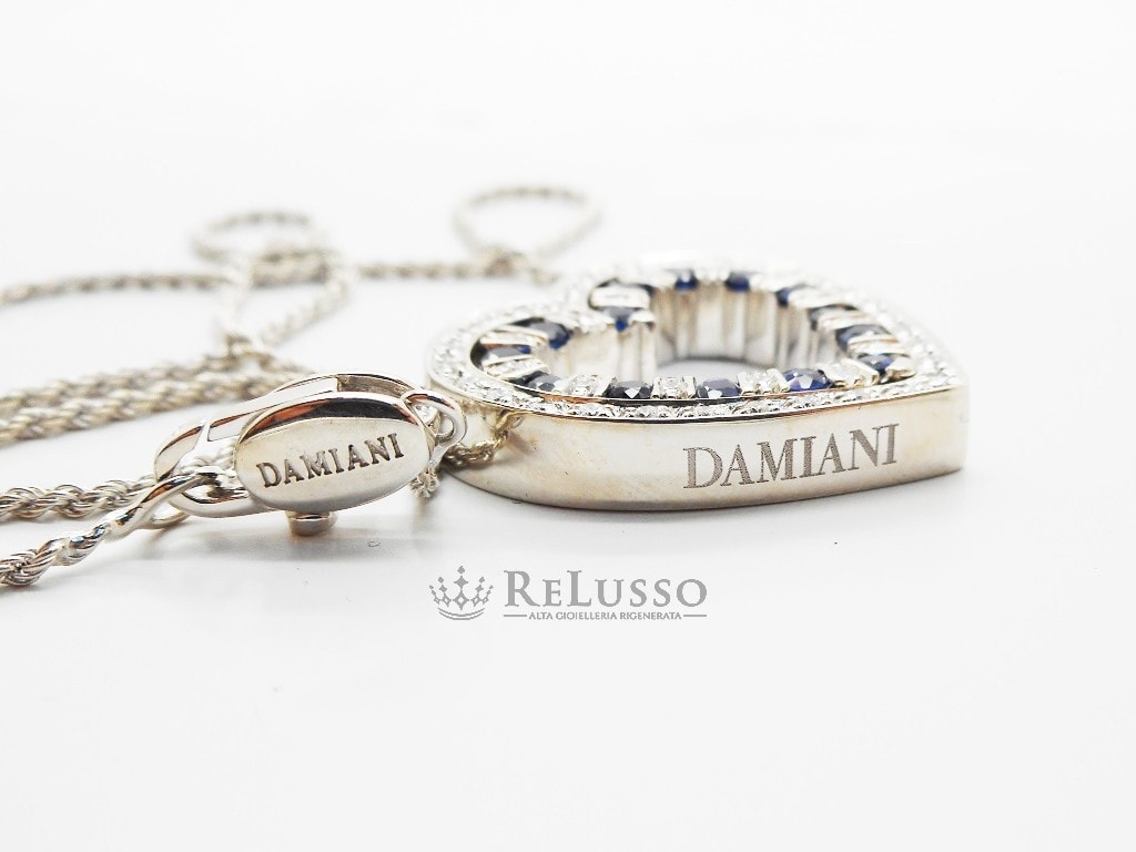 Collana Damiani Belle Epoque con Diamanti e Zaffiri in oro bianco foto8