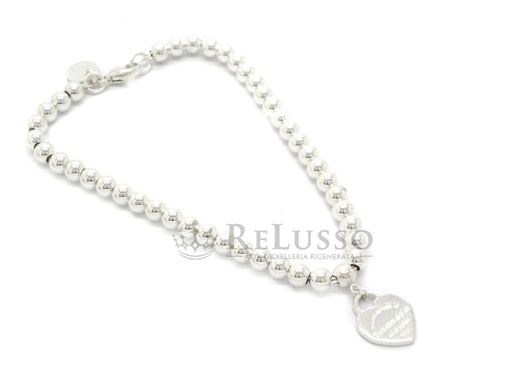 Ciondolo a Cuore Return to Tiffany™ su bracciale Bead in argento sterling foto1