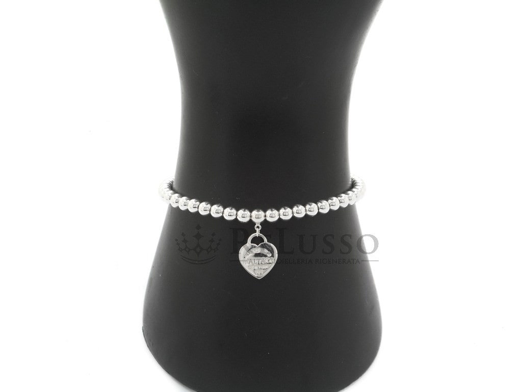 Ciondolo a Cuore Return to Tiffany™ su bracciale Bead in argento sterling foto3