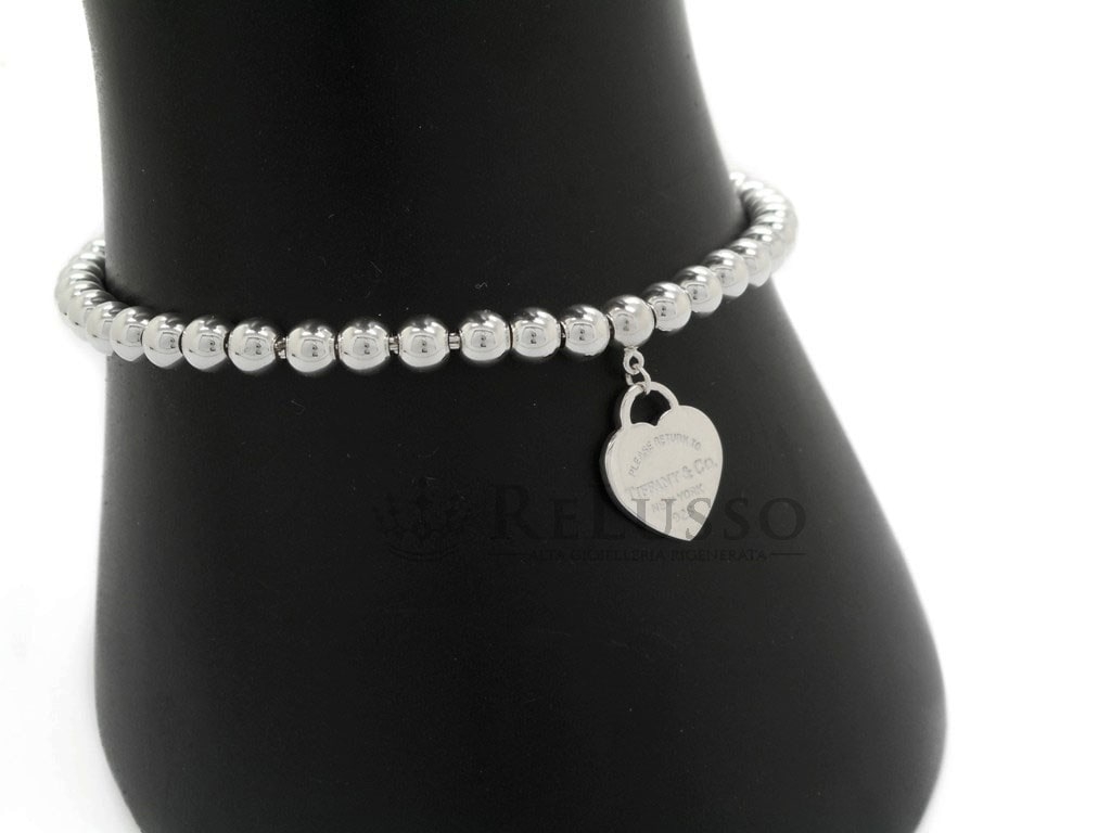Ciondolo a Cuore Return to Tiffany™ su bracciale Bead in argento sterling foto4
