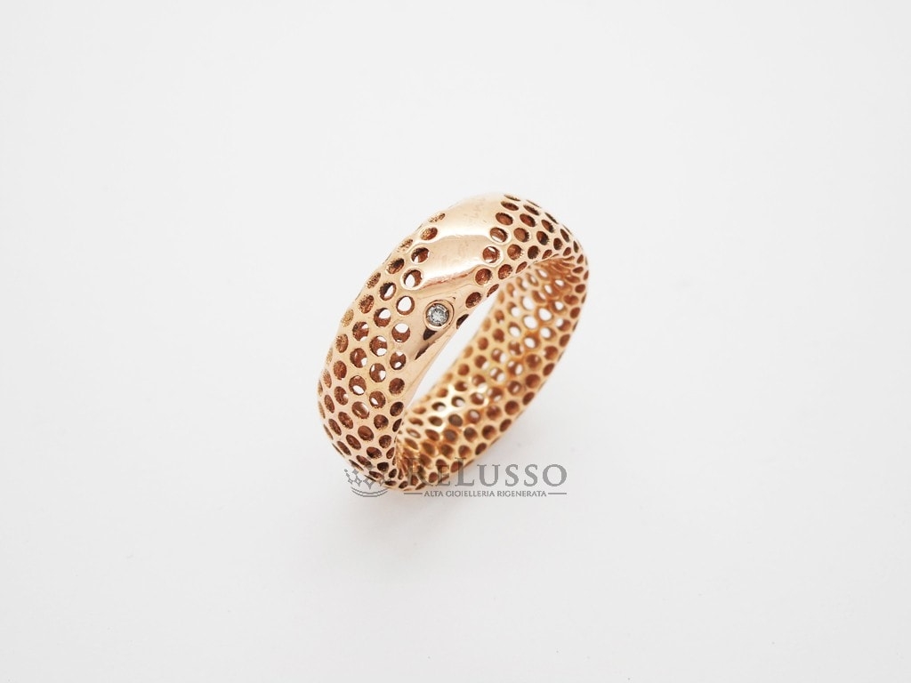 Anello Salvini Golden Cage in oro rosa 9kt e diamante foto1
