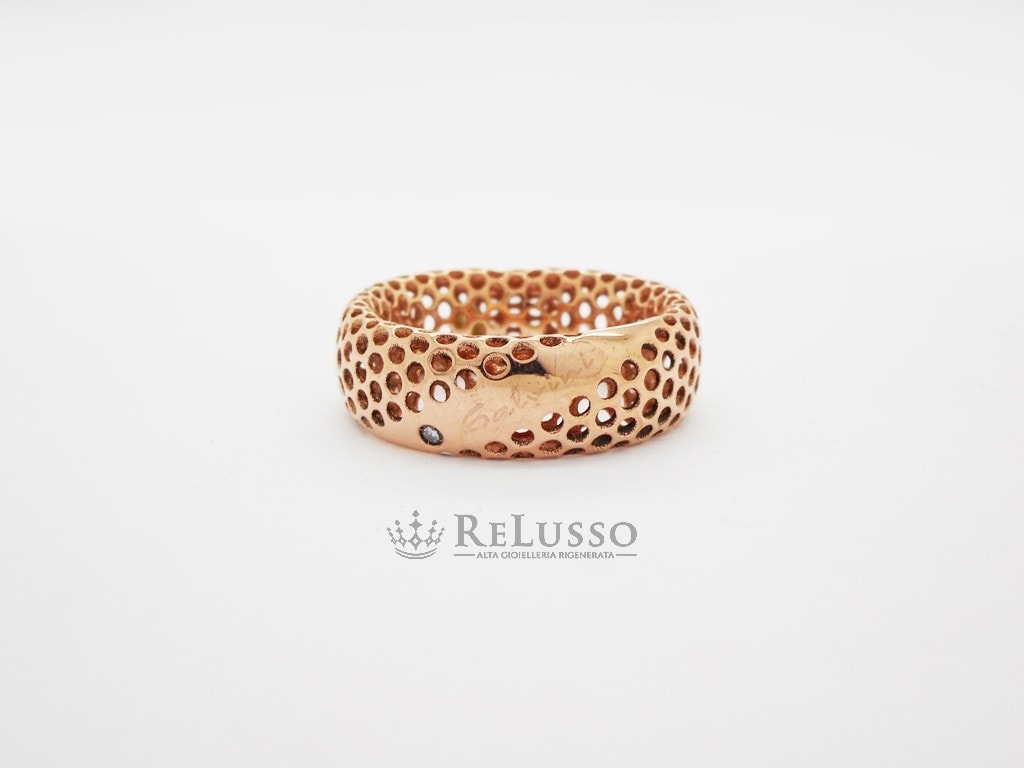 Anello Salvini Golden Cage in oro rosa 9kt e diamante foto2