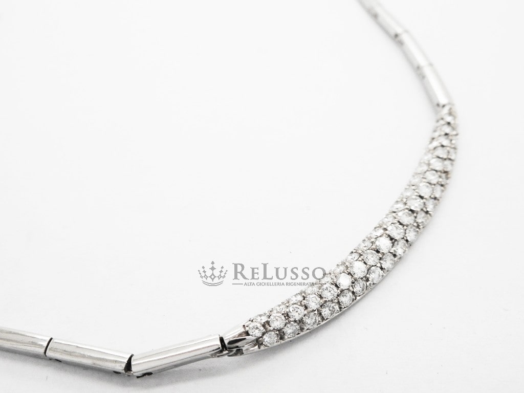 Collana con diamanti per 1,27ct F Color in oro bianco foto1
