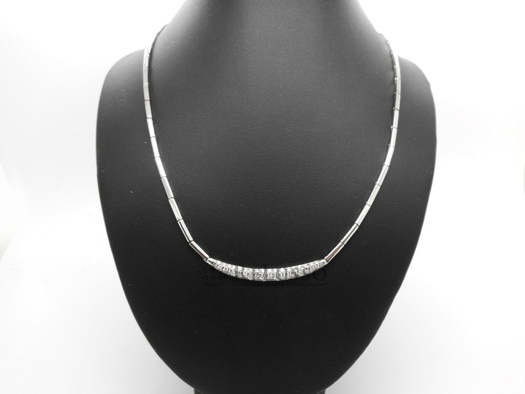 Collana con diamanti per 1,27ct F Color in oro bianco foto7