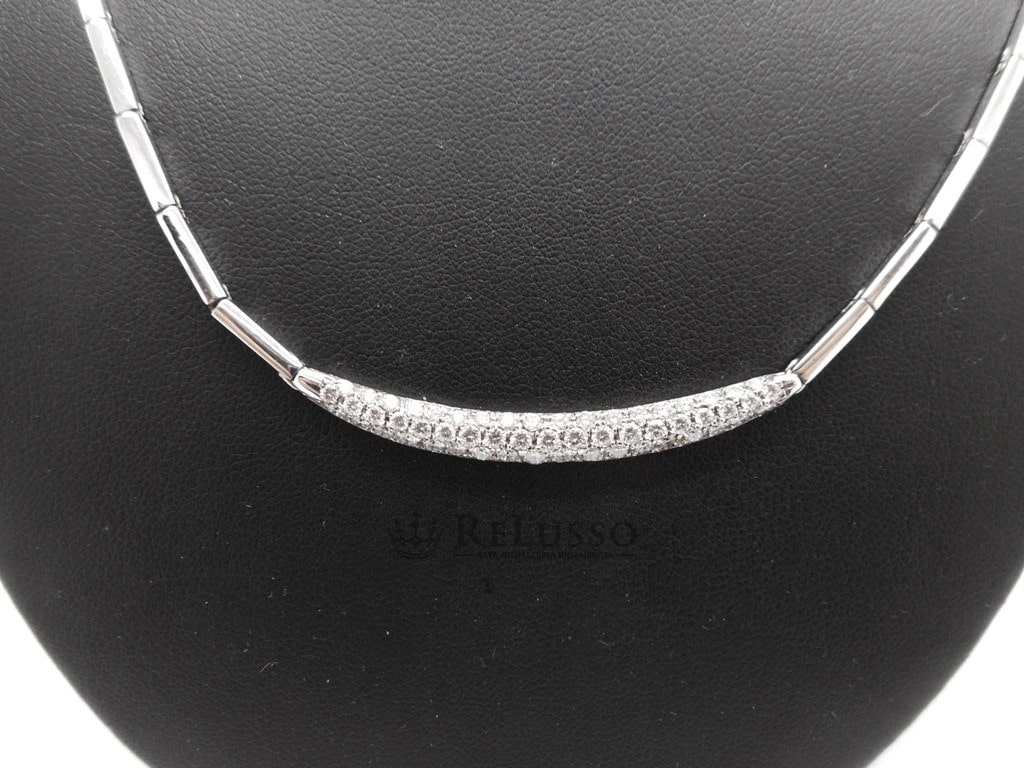 Collana con diamanti per 1,27ct F Color in oro bianco foto2