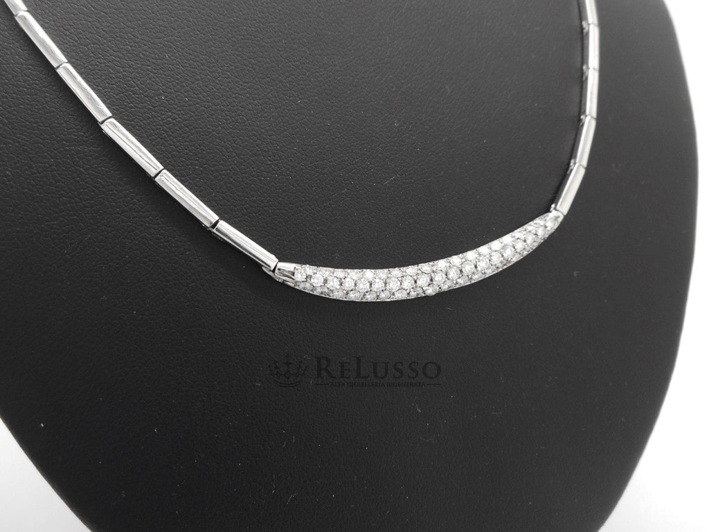 Collana con diamanti per 1,27ct F Color in oro bianco foto3