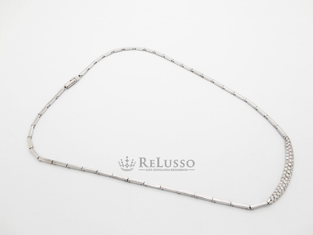 Collana con diamanti per 1,27ct F Color in oro bianco foto4