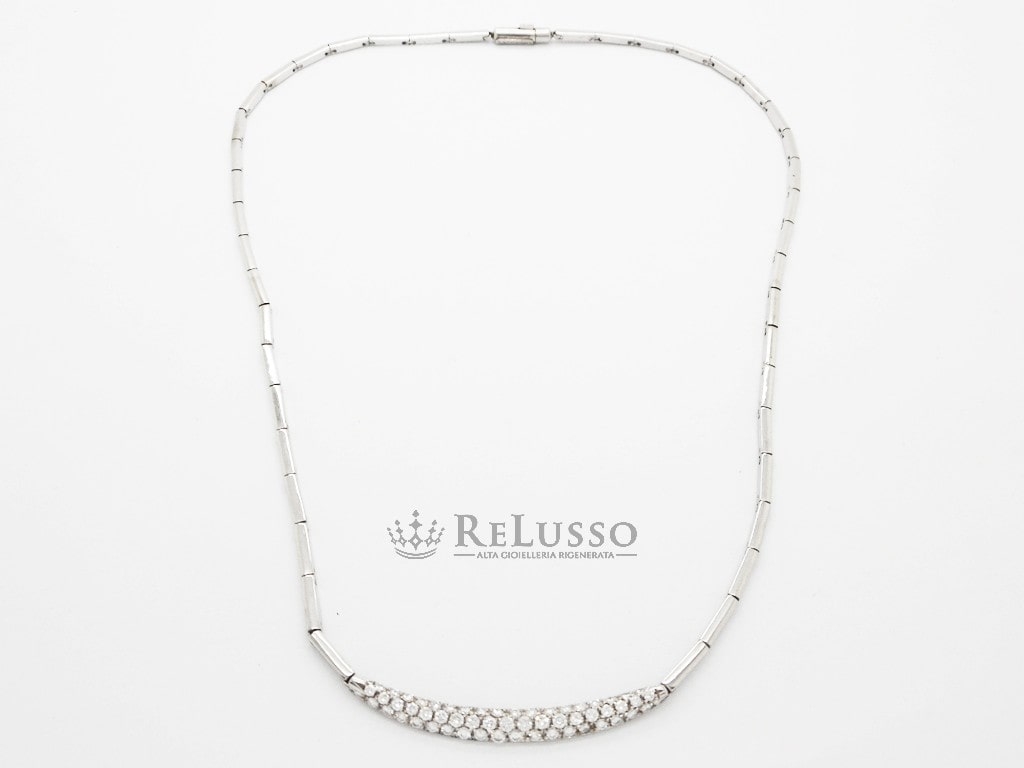 Collana con diamanti per 1,27ct F Color in oro bianco foto5